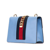 グッチ シルヴィ ワンショルダーバッグ 421882 ライトブルー レザー レディース GUCCI 【中古】